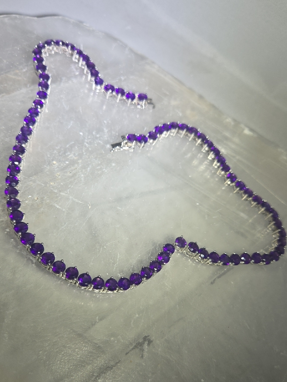 Sterling Silver Amethyst Necklace - Picture 7 of 10